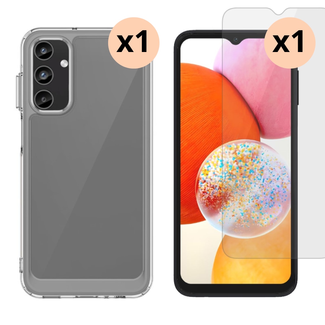 Samsung Galaxy A15 Kit mit Hülle und Displayschutz-Panzerglas