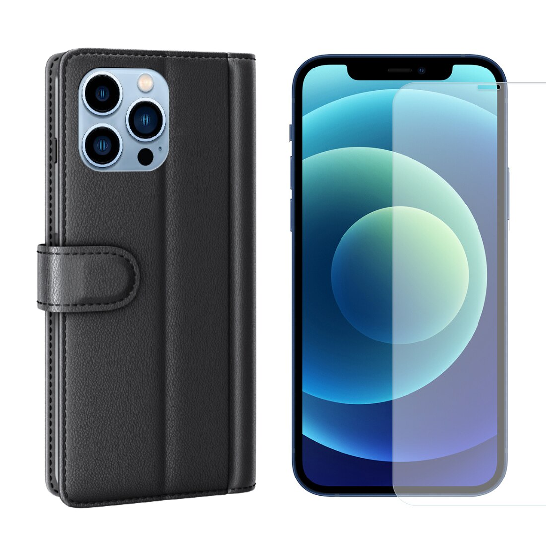 iPhone 14 Pro Kit mit Handytasche und Displayschutz-Panzerglas