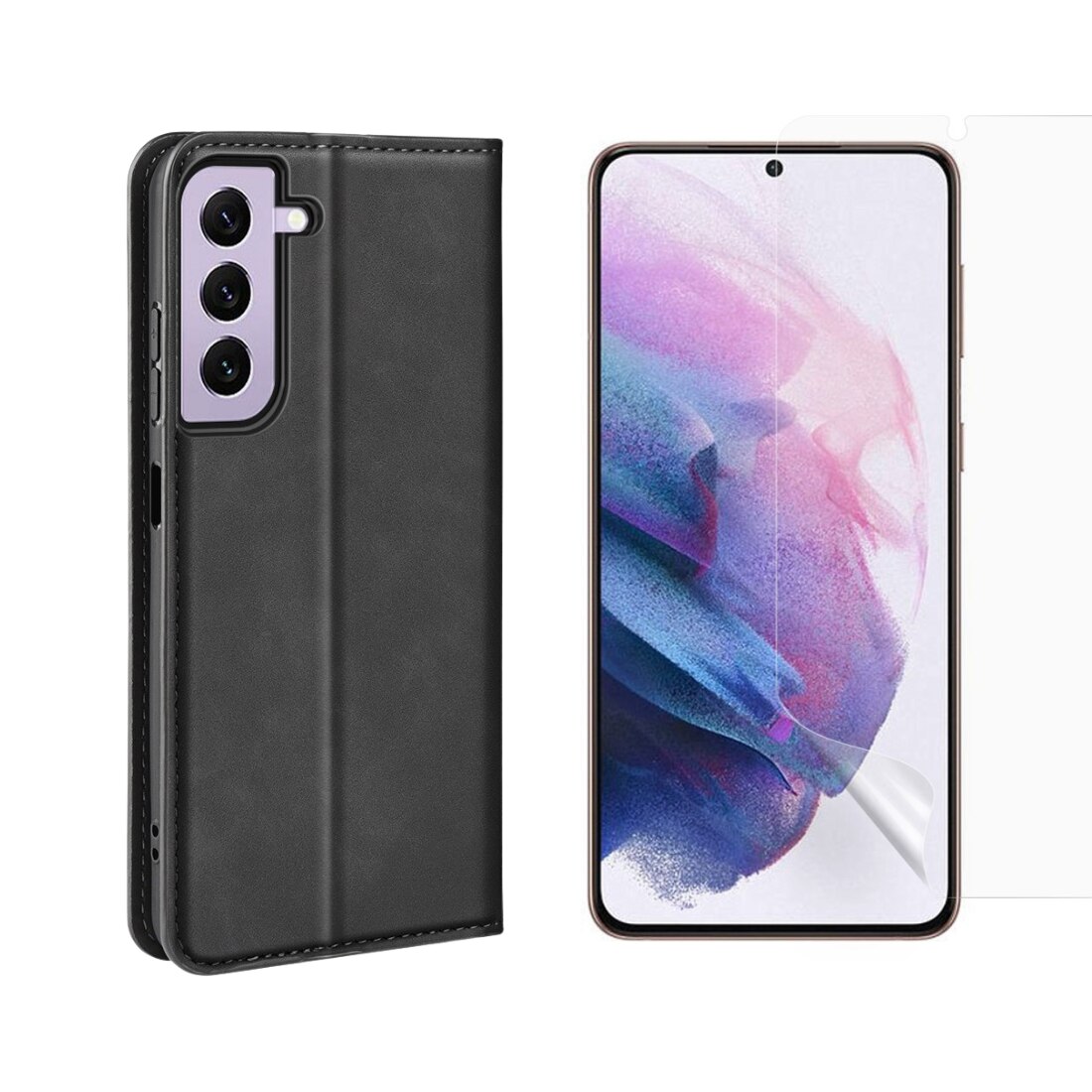 Samsung Galaxy S23 Kit mit Dünnes Handytasche und Displayschutz