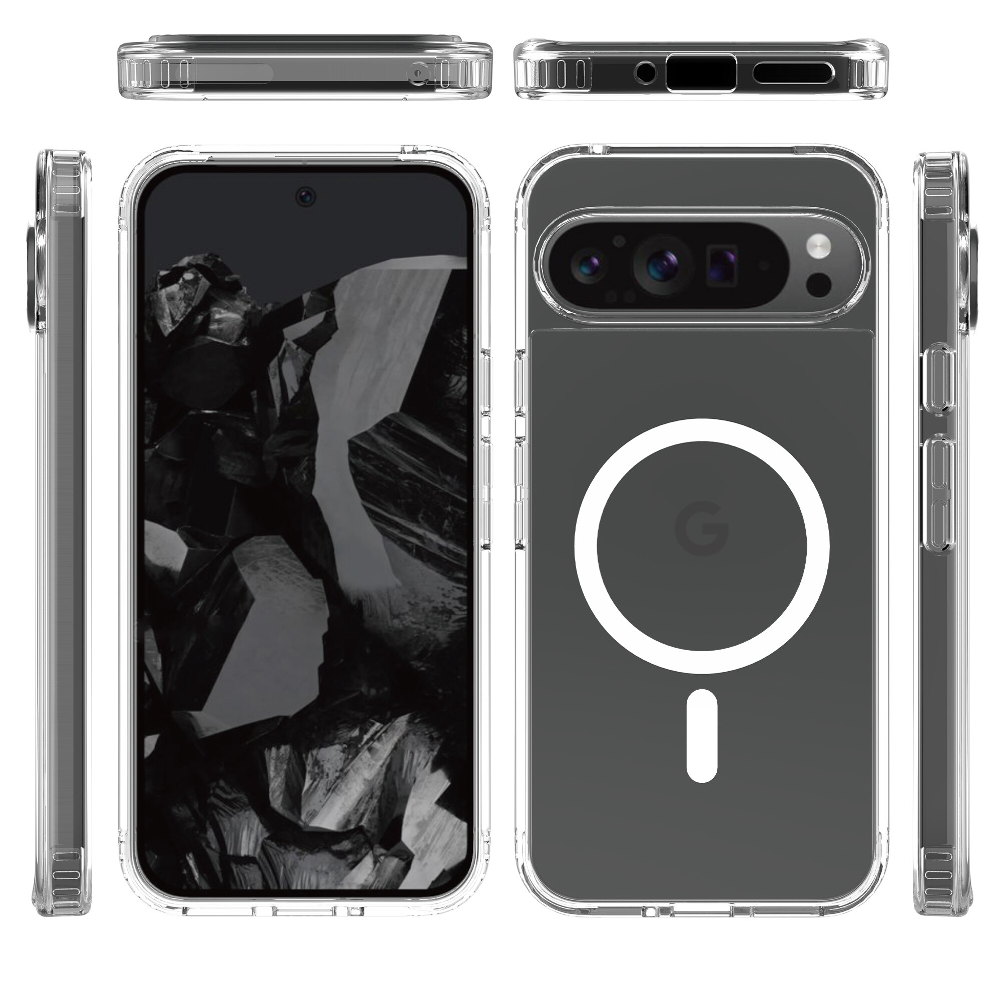Hybrid-Hülle MagSafe Google Pixel 9 Pro XL Transparent