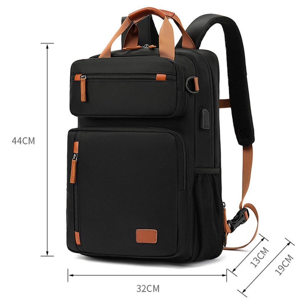 Wasserabweisender Laptop-Rucksack bis zu 15,6 Zoll, schwarz