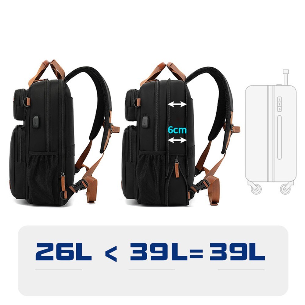 Wasserabweisender Laptop-Rucksack bis zu 15,6 Zoll, schwarz