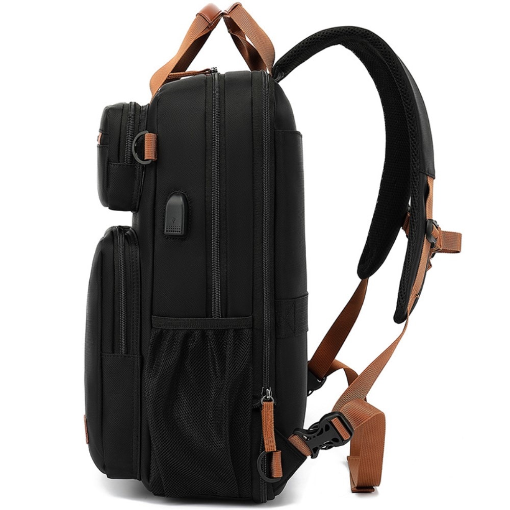 Wasserabweisender Laptop-Rucksack bis zu 15,6 Zoll, schwarz