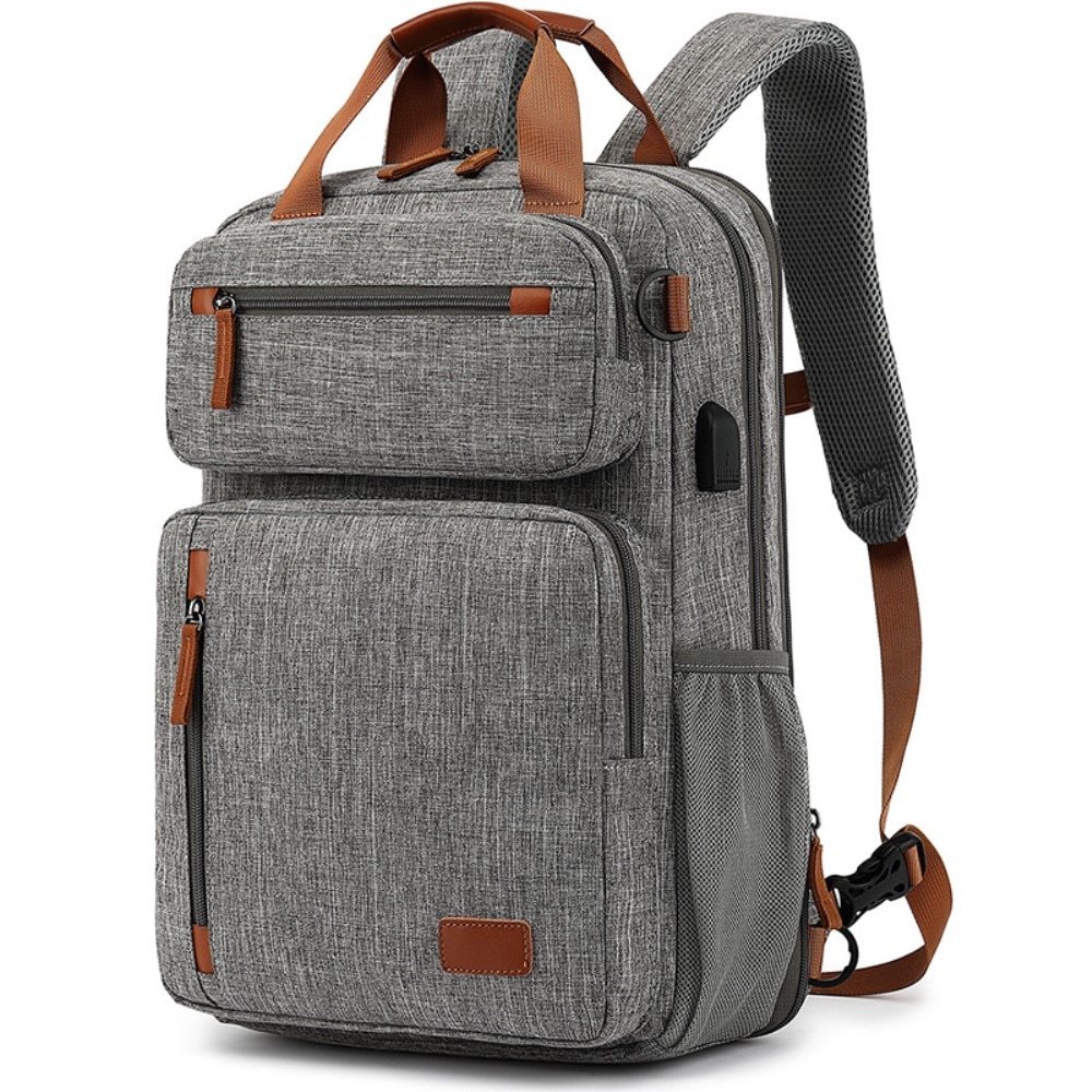 Wasserabweisender Laptop-Rucksack bis zu 15,6 Zoll, grau