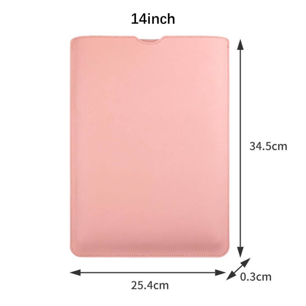 Sleeve-Laptoptasche aus Leder 14", rosa