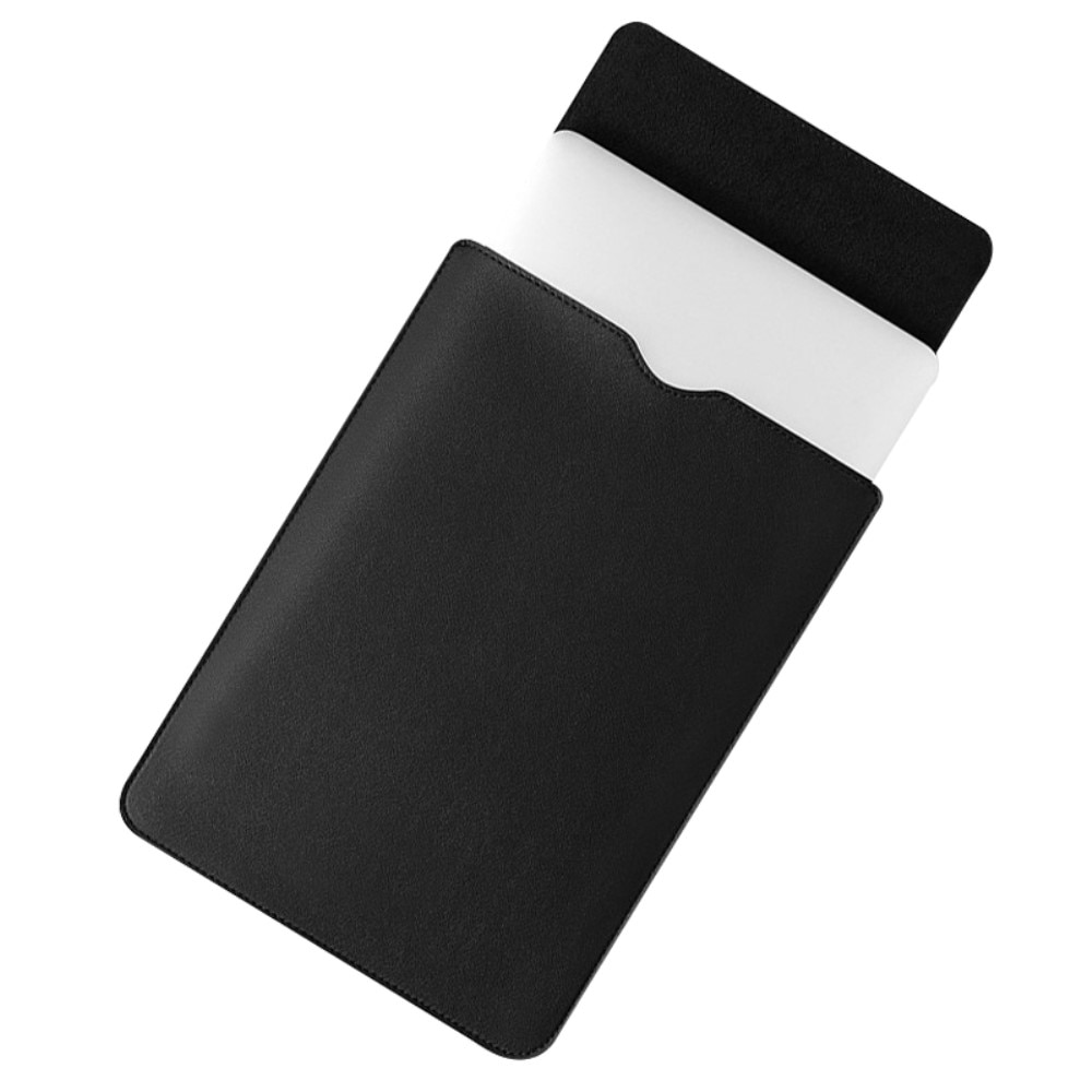 Sleeve-Laptoptasche aus Leder 14", schwarz