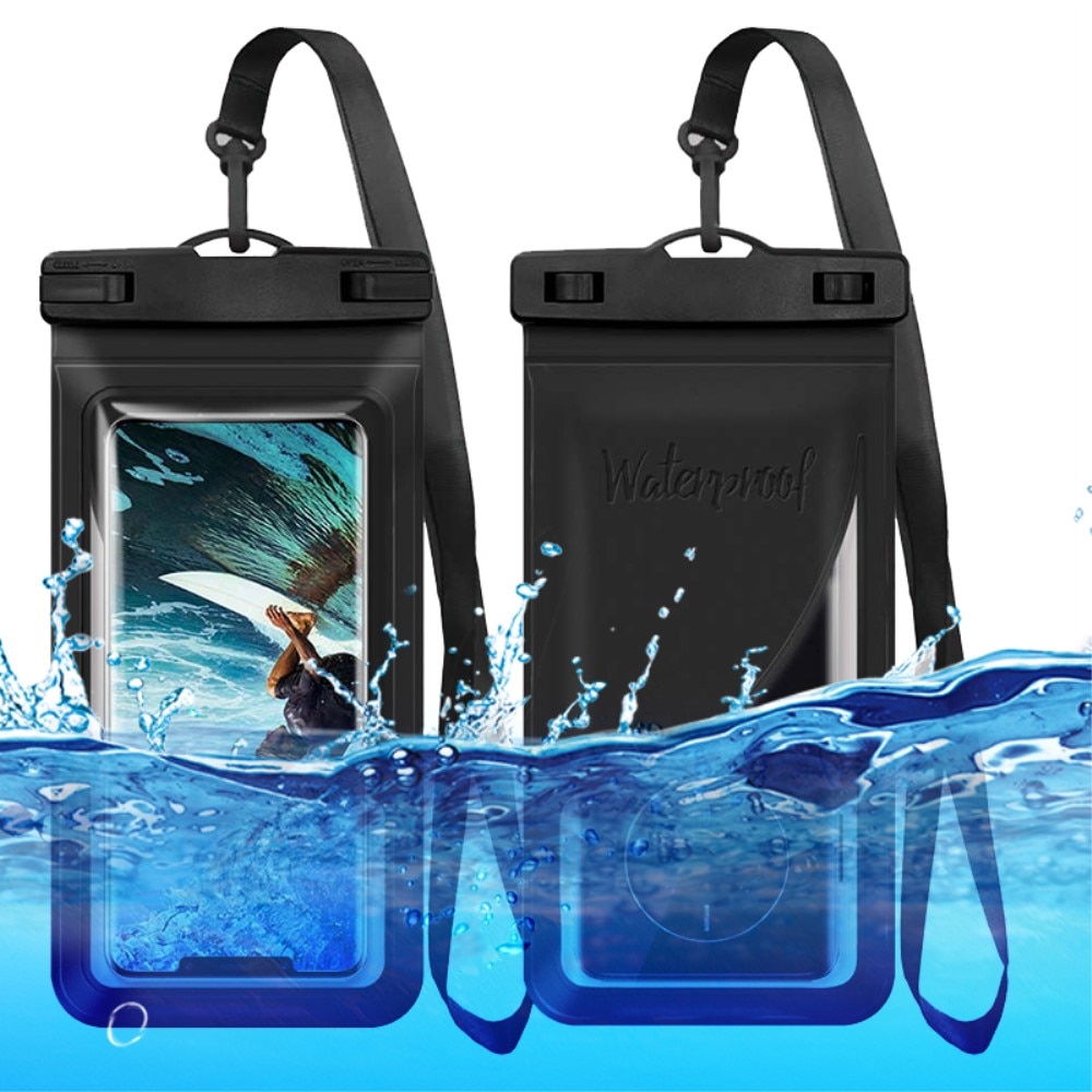 Wasserdichte Handytasche mit Riemen, schwarz