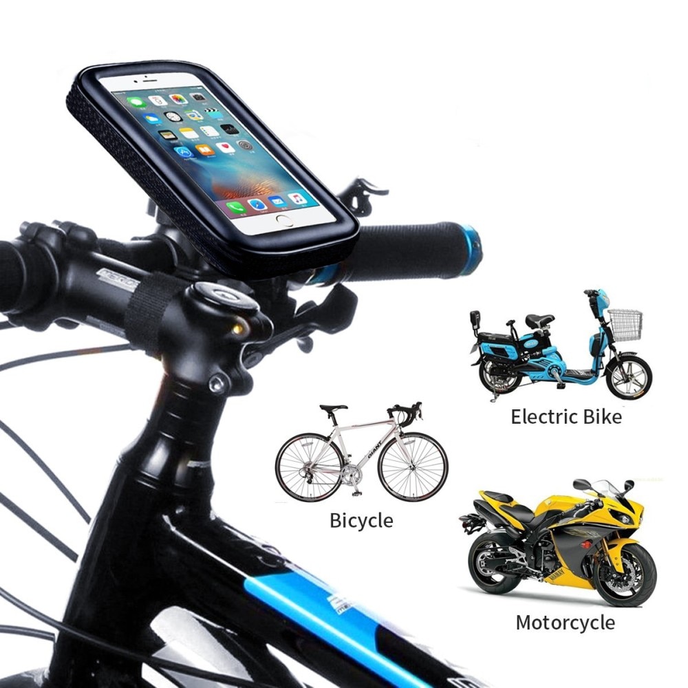 Wasserdichte Handyhalterung für Fahrrad/Motorrad, XXL, schwarz