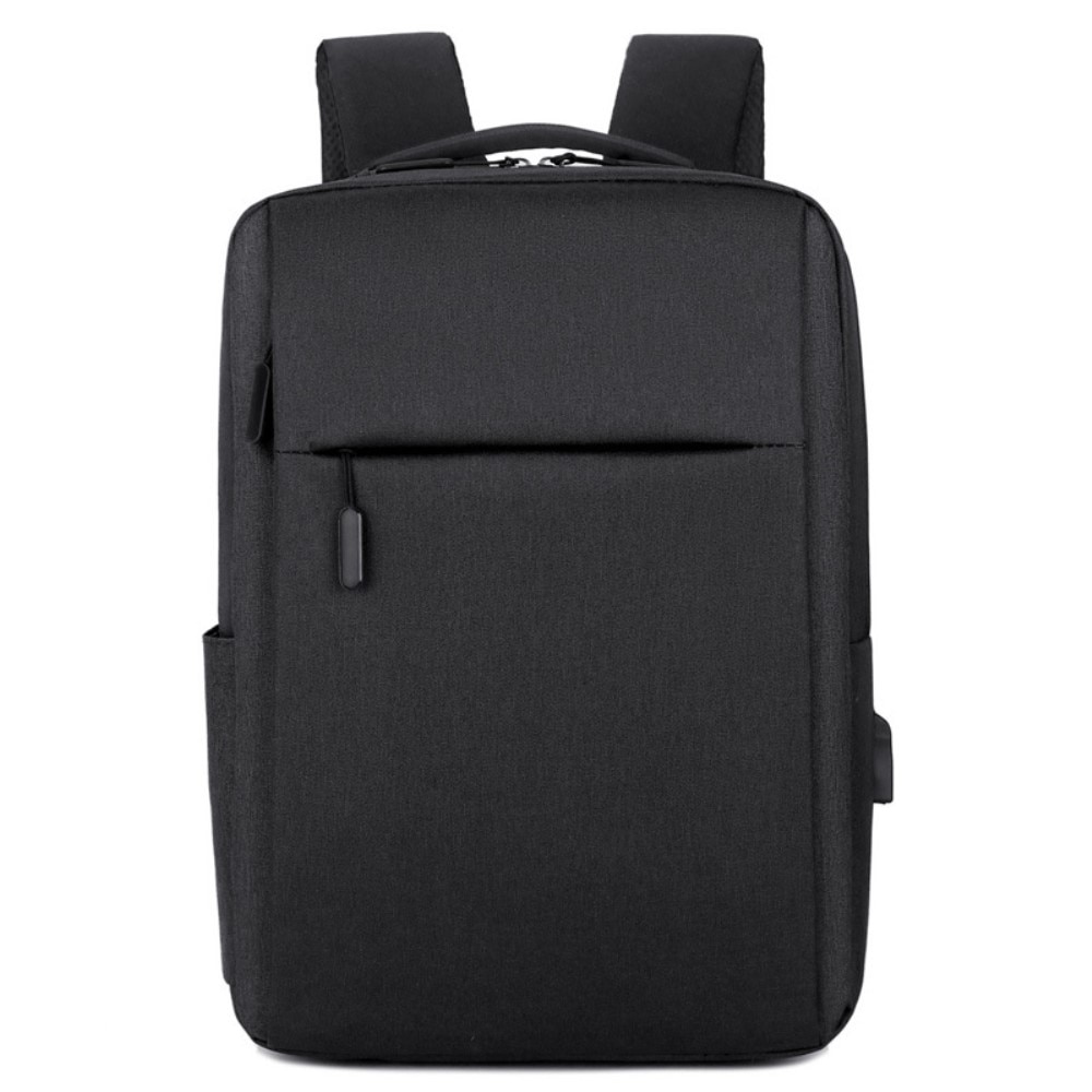 Wasserabweisender Nylonrucksack für Laptop bis zu 16 Zoll, schwarz