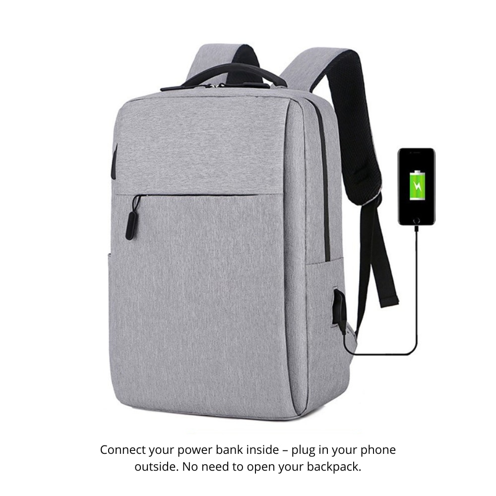 Wasserabweisender Nylonrucksack für Laptop bis zu 16 Zoll, schwarz