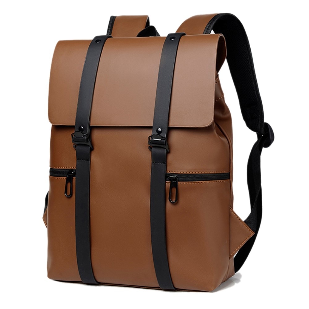 Wasserabweisender Rucksack mit doppelten Schnallen, braun