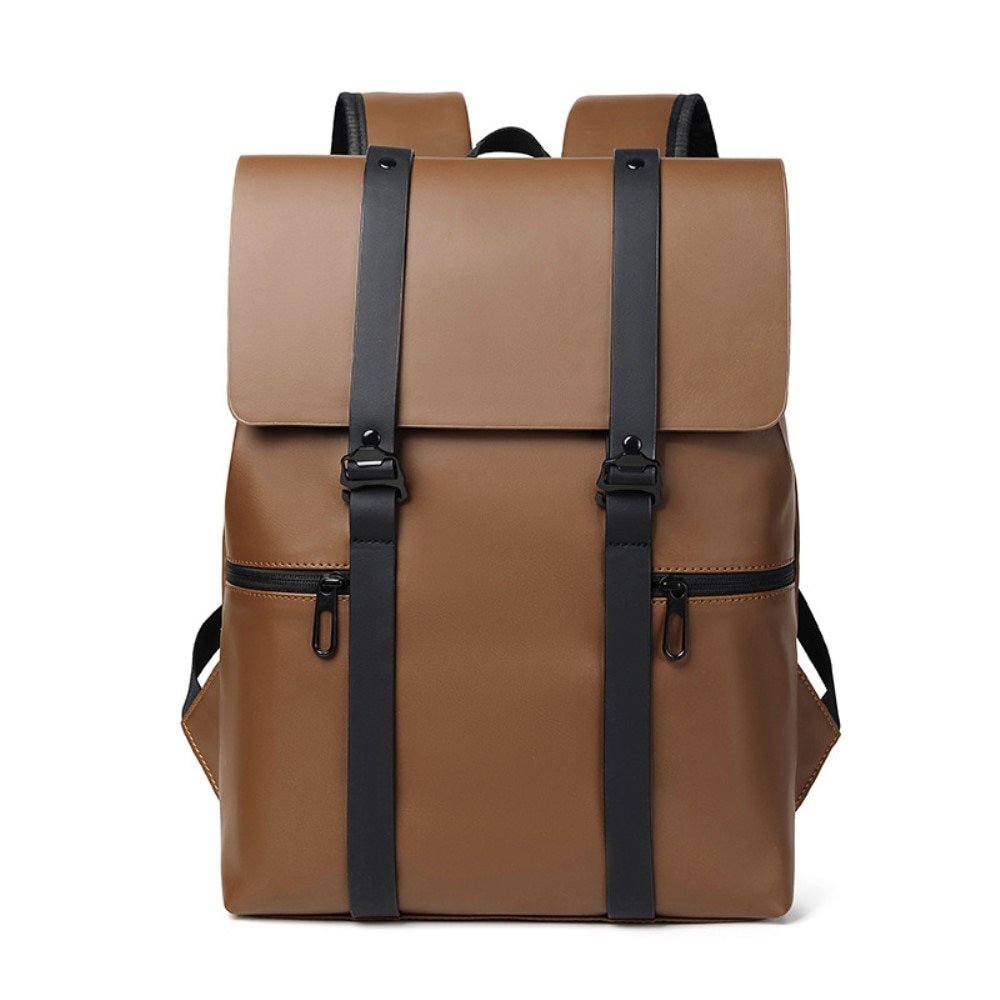 Wasserabweisender Rucksack mit doppelten Schnallen, braun
