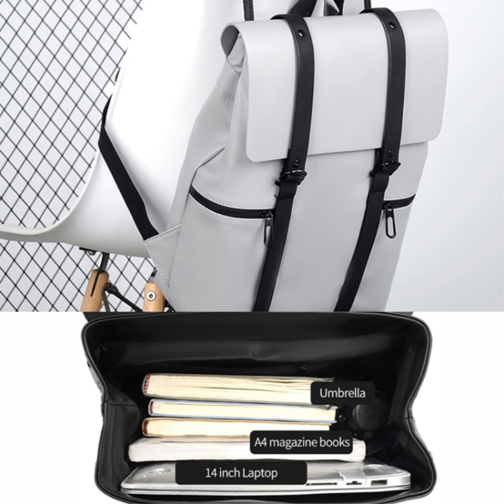 Wasserabweisender Rucksack mit doppelten Schnallen, braun