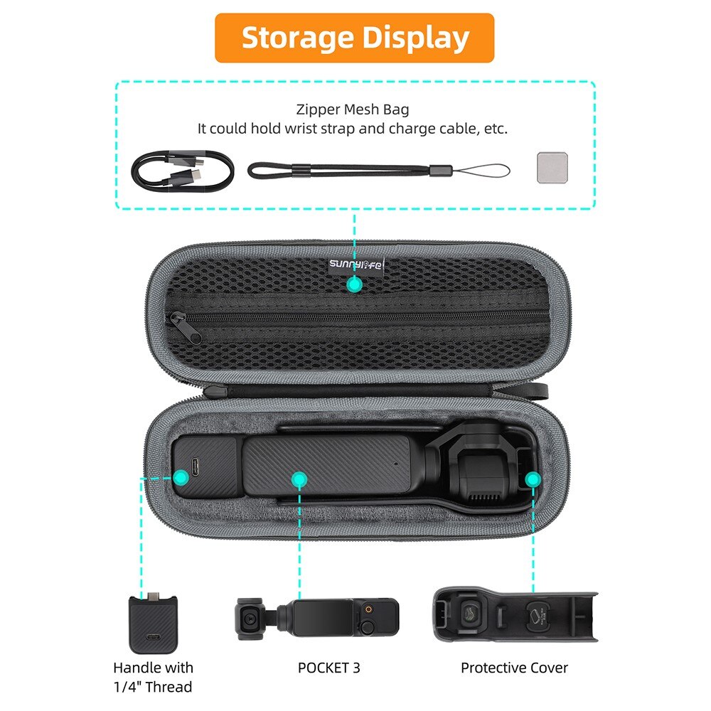 Aufbewahrungstasche für DJI Osmo Pocket 3 grau