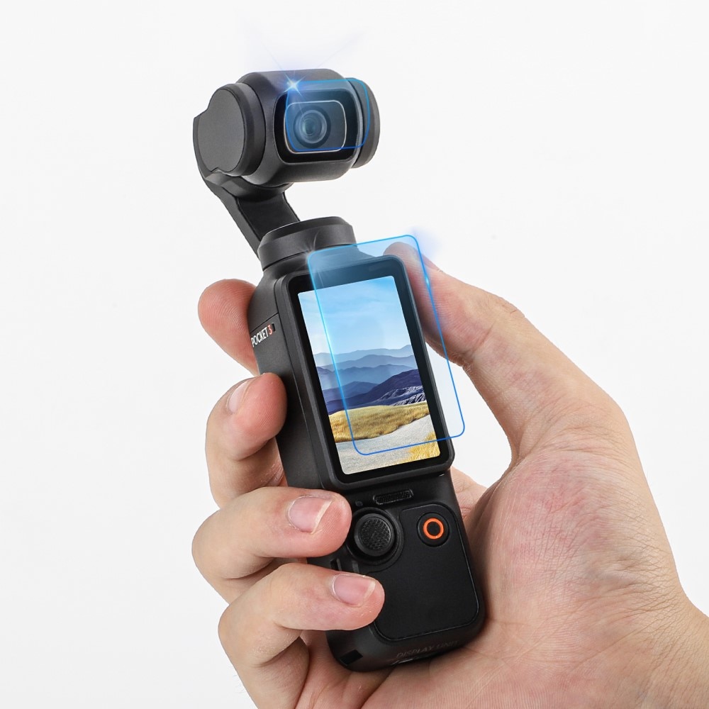 DJI Osmo Pocket 3 Panzerglas Displayschutz und Kameraschutz