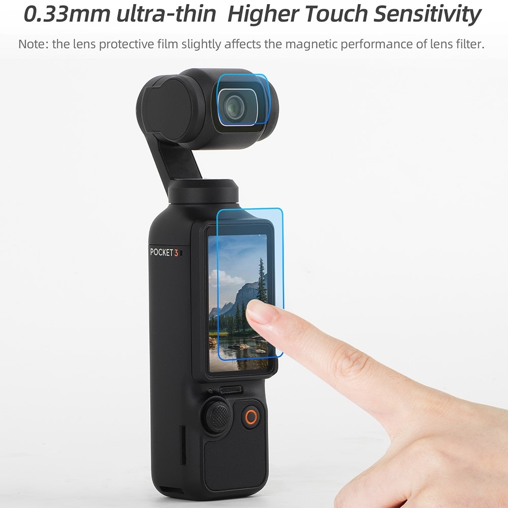 DJI Osmo Pocket 3 Panzerglas Displayschutz und Kameraschutz