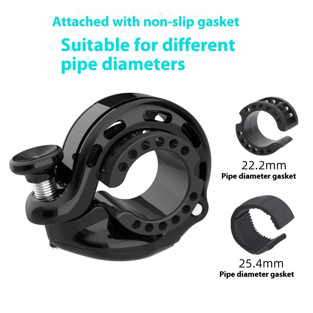Fahrradklingel mit versteckter Apple AirTag-Halterung, schwarz