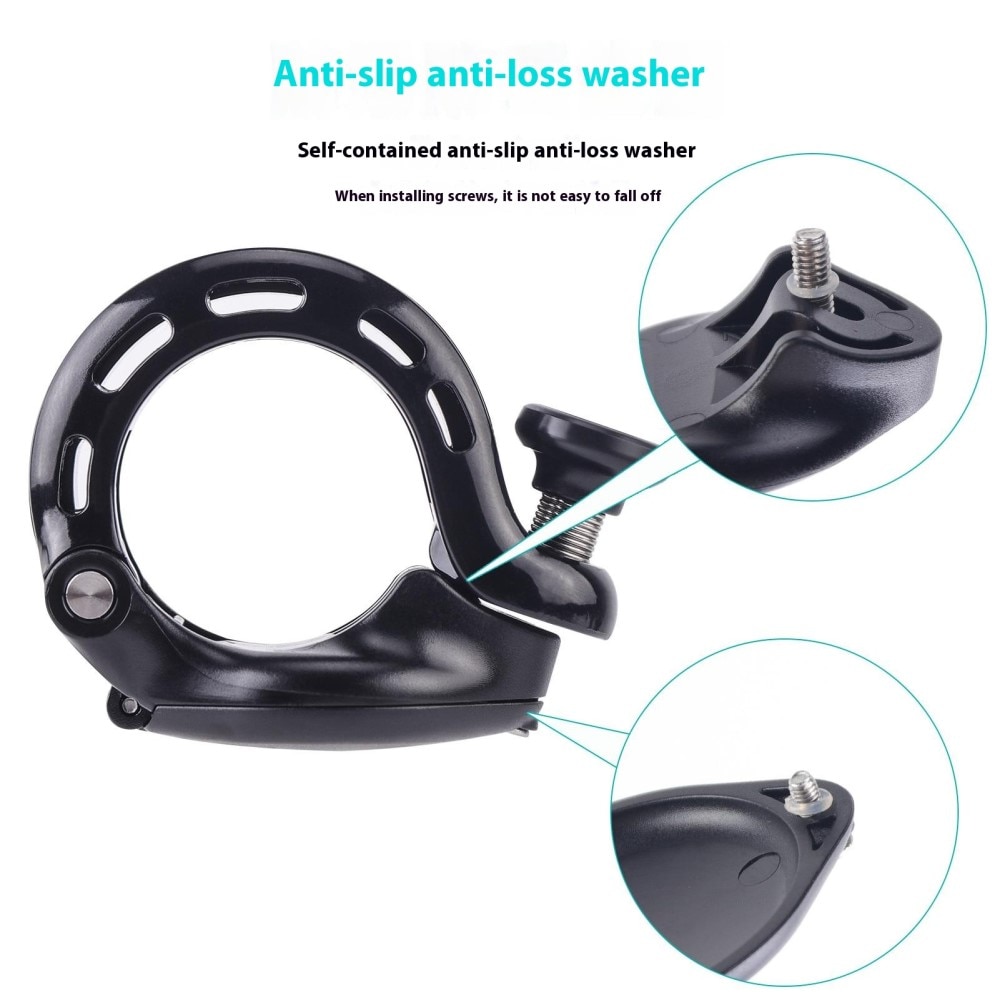 Fahrradklingel mit versteckter Apple AirTag-Halterung, schwarz