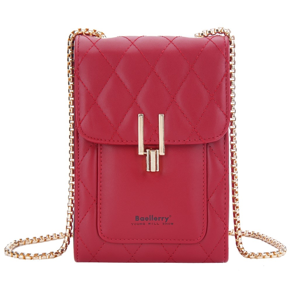 Quilted Crossbody Mini Wallet rot