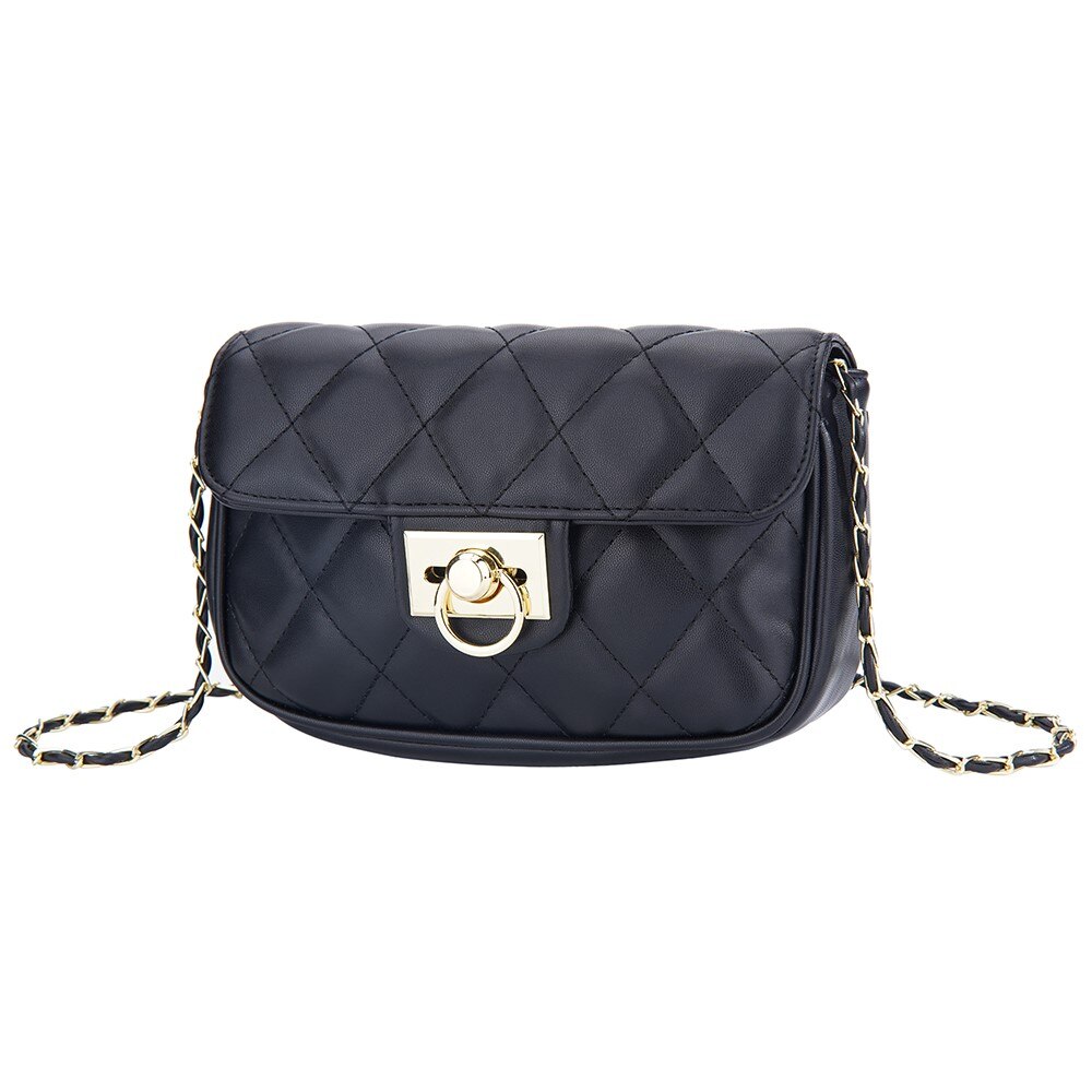 Quilted Crossbody Shoulder Bag schwarz