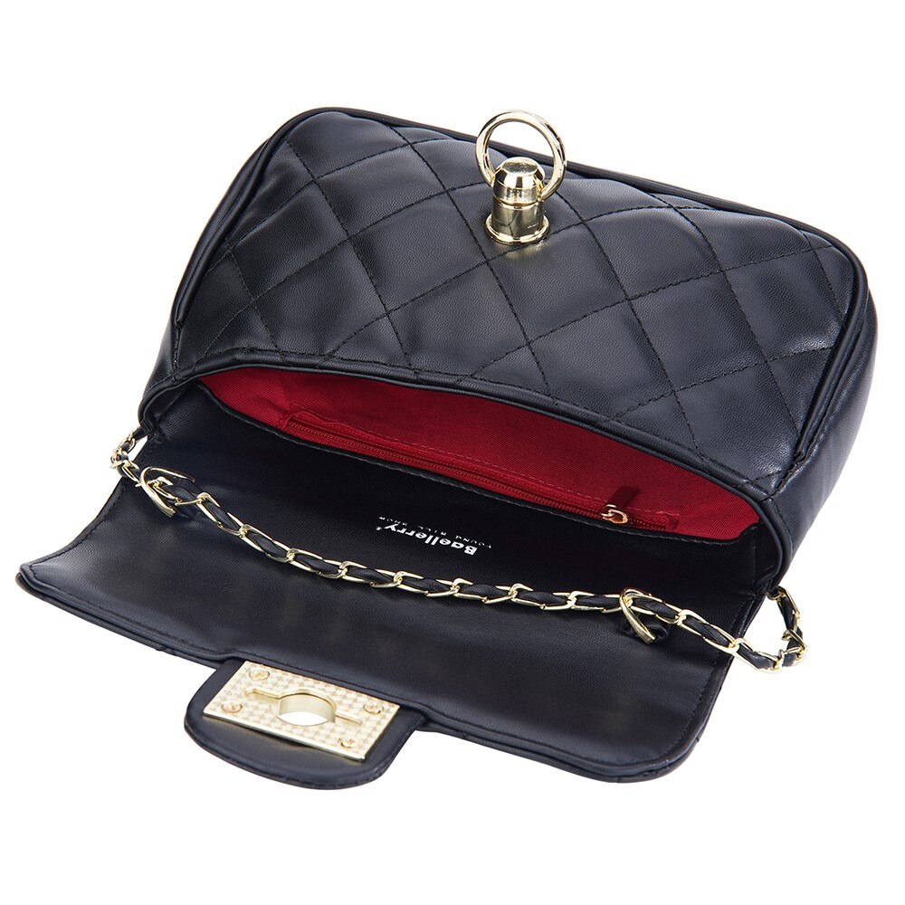 Quilted Crossbody Shoulder Bag schwarz