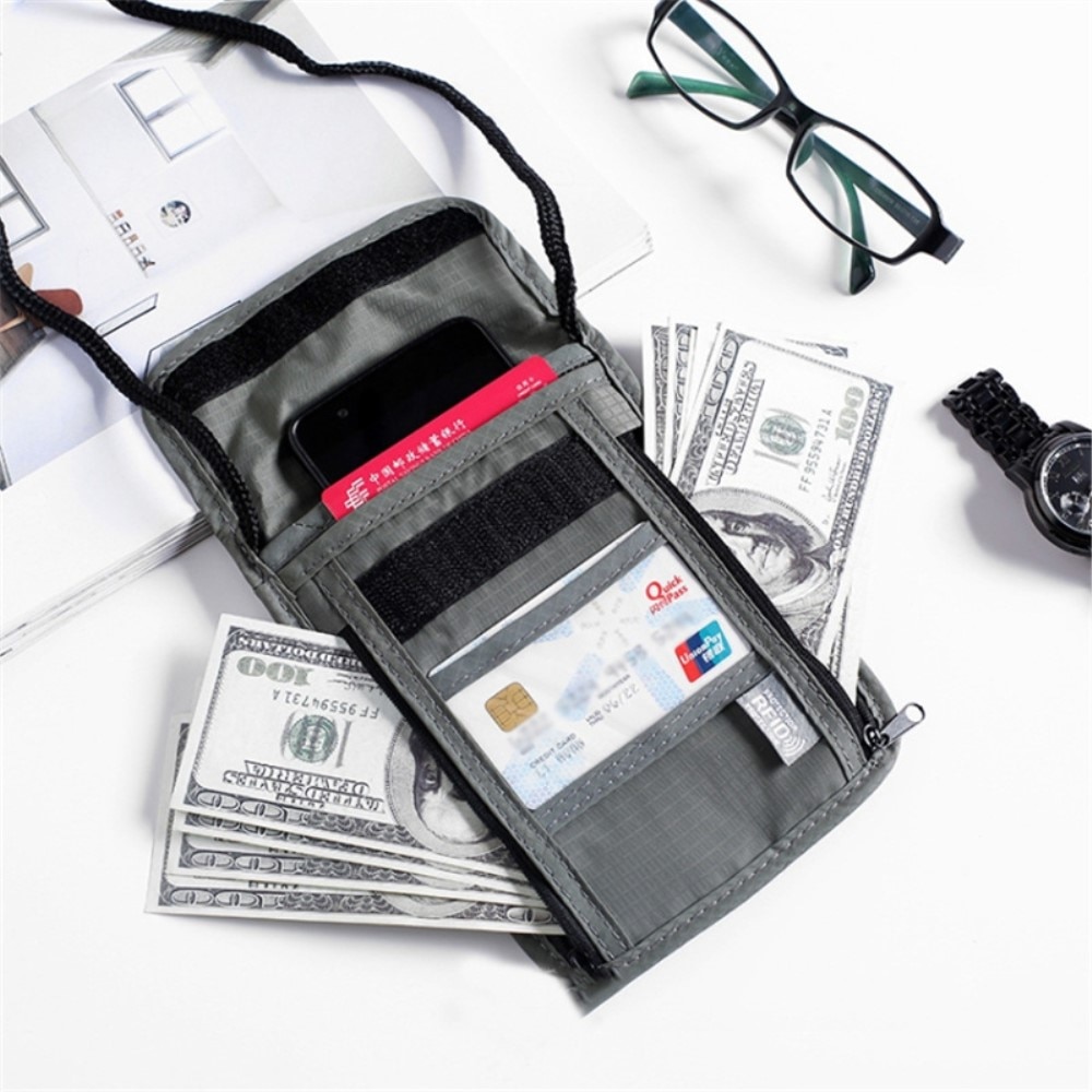 Reisepasshülle/Reisetasche mit RFID-Schutz, schwarz