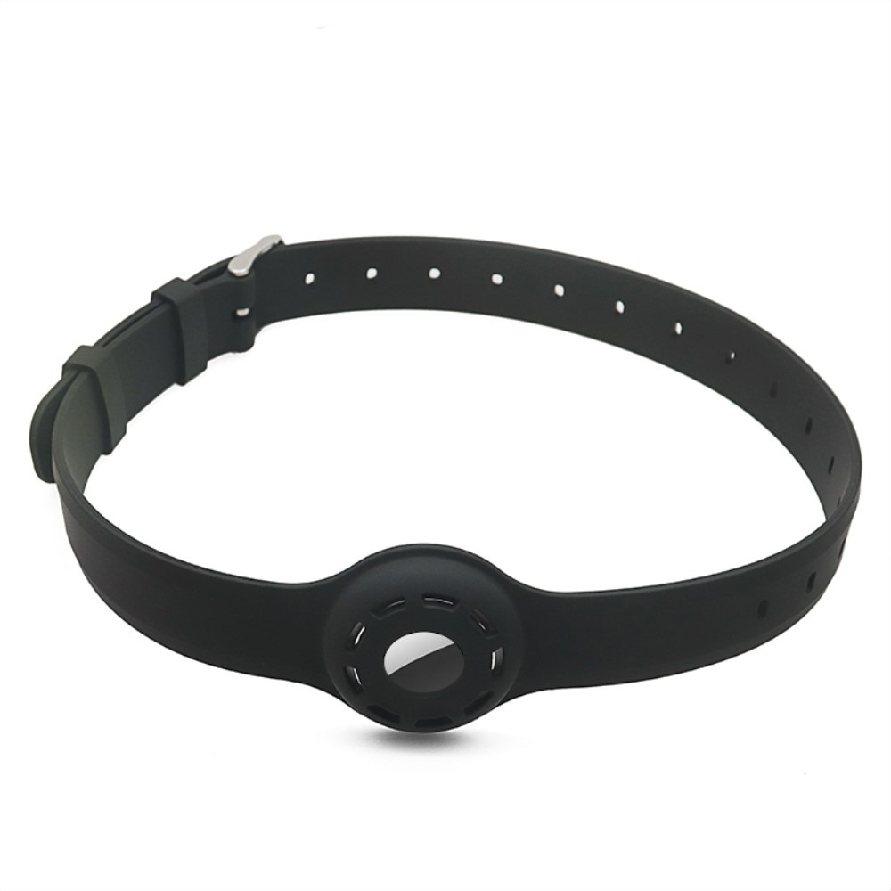 AirTag Silikon Hundehalsband Schwarz