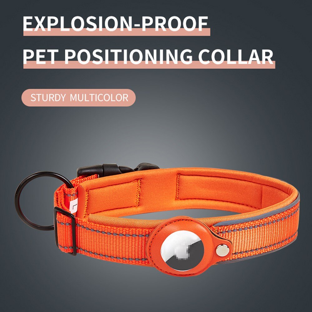 Apple AirTag Hundehalsband mit Reflektor S, schwarz