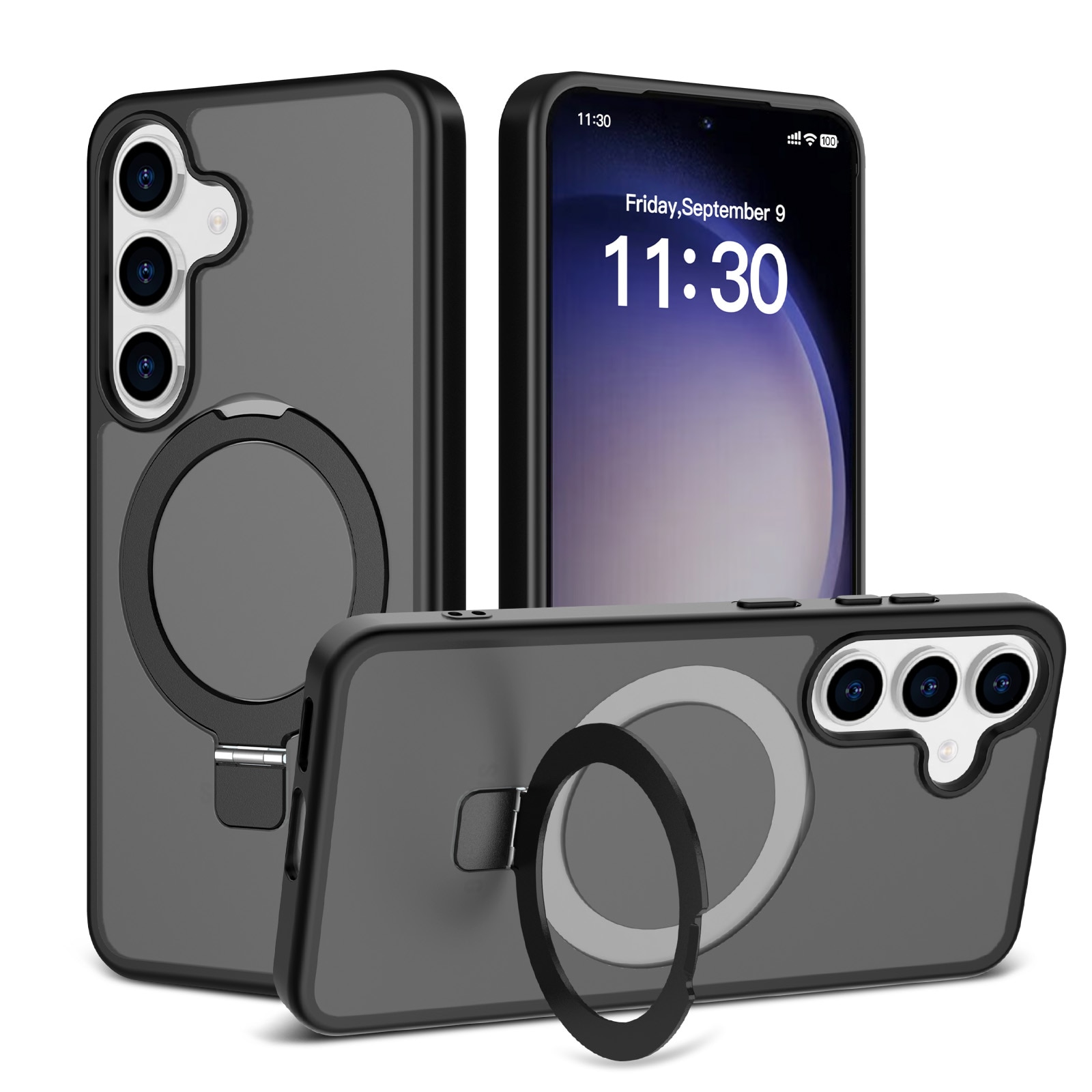 Samsung Galaxy S25 Hybrid-Hülle Magnetic Ring Schwarz
