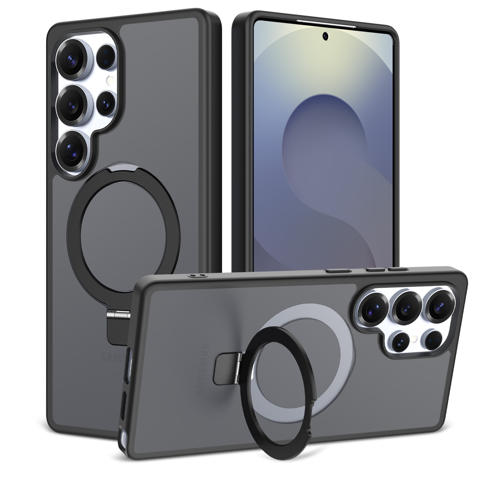Samsung Galaxy S25 Ultra Hybrid-Hülle Magnetic Ring Schwarz
