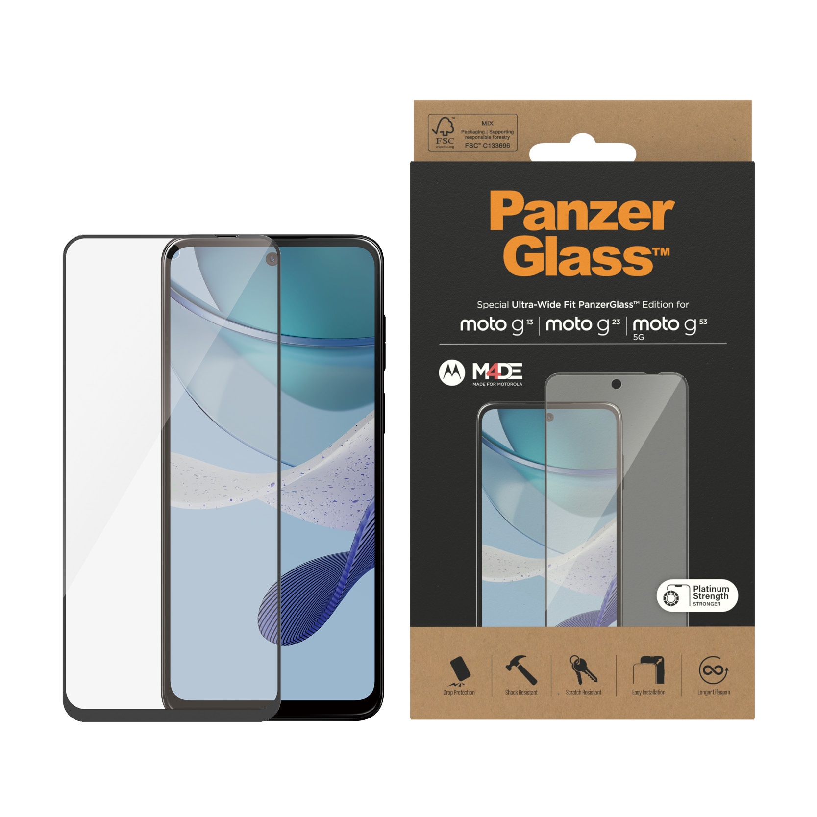 Motorola Moto G13/G23/G53 Displayschutz/Screen Protector Ultra Wide Fit