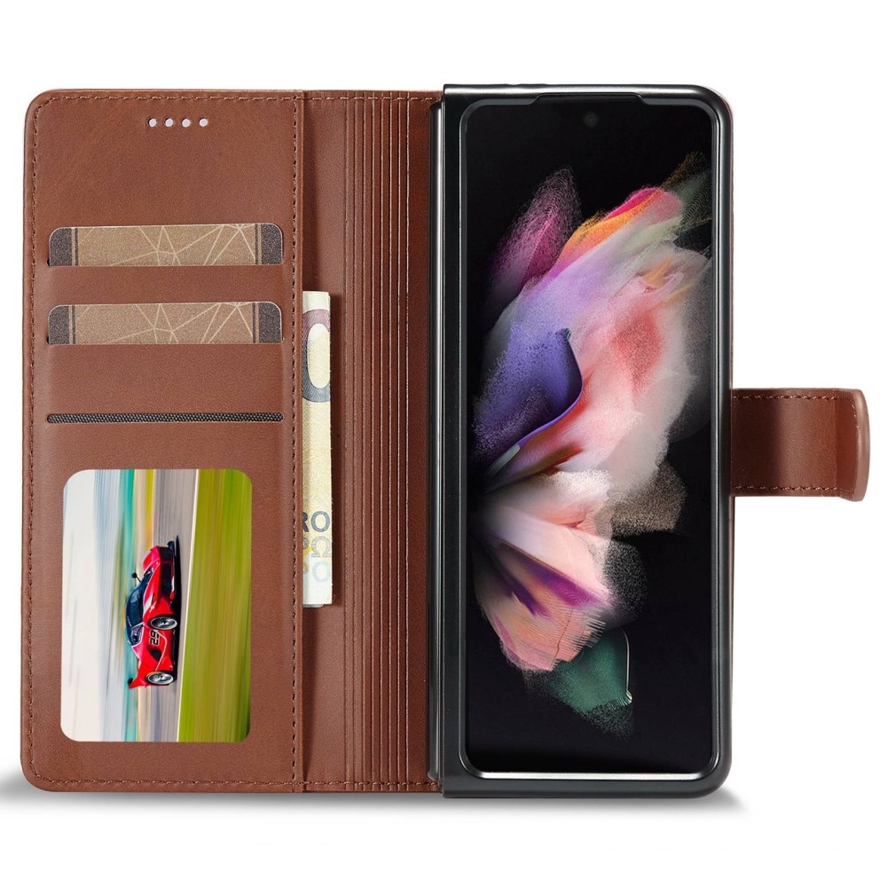 Portemonnaie-Hülle Samsung Galaxy Z Fold 4 Braun