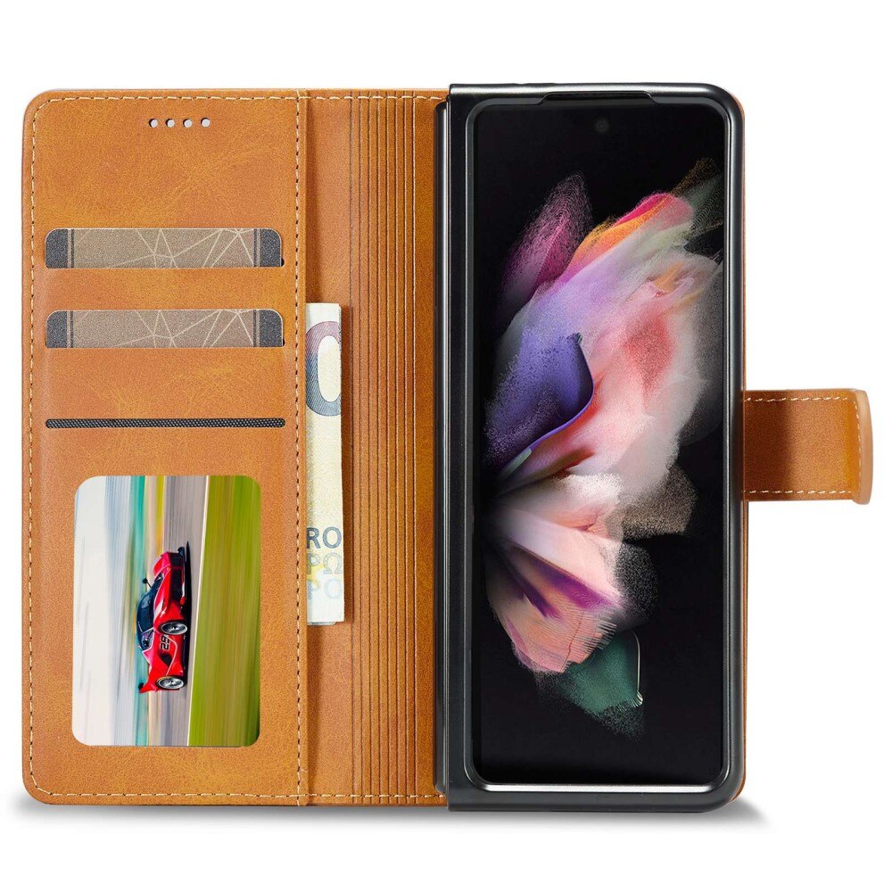 Portemonnaie-Hülle Samsung Galaxy Z Fold 4 Cognac