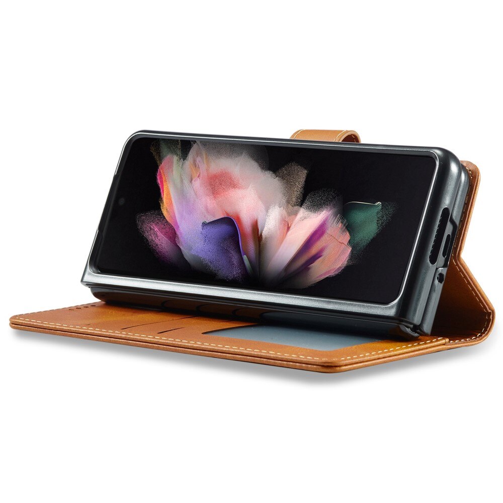 Portemonnaie-Hülle Samsung Galaxy Z Fold 4 Cognac