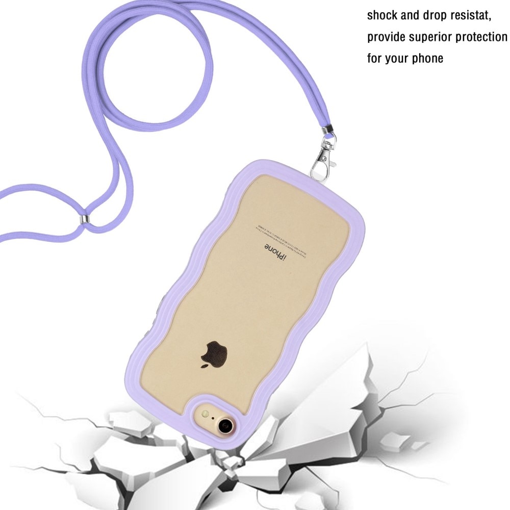 iPhone SE (2022) Handyhülle zum umhängen Wavy Edge lila
