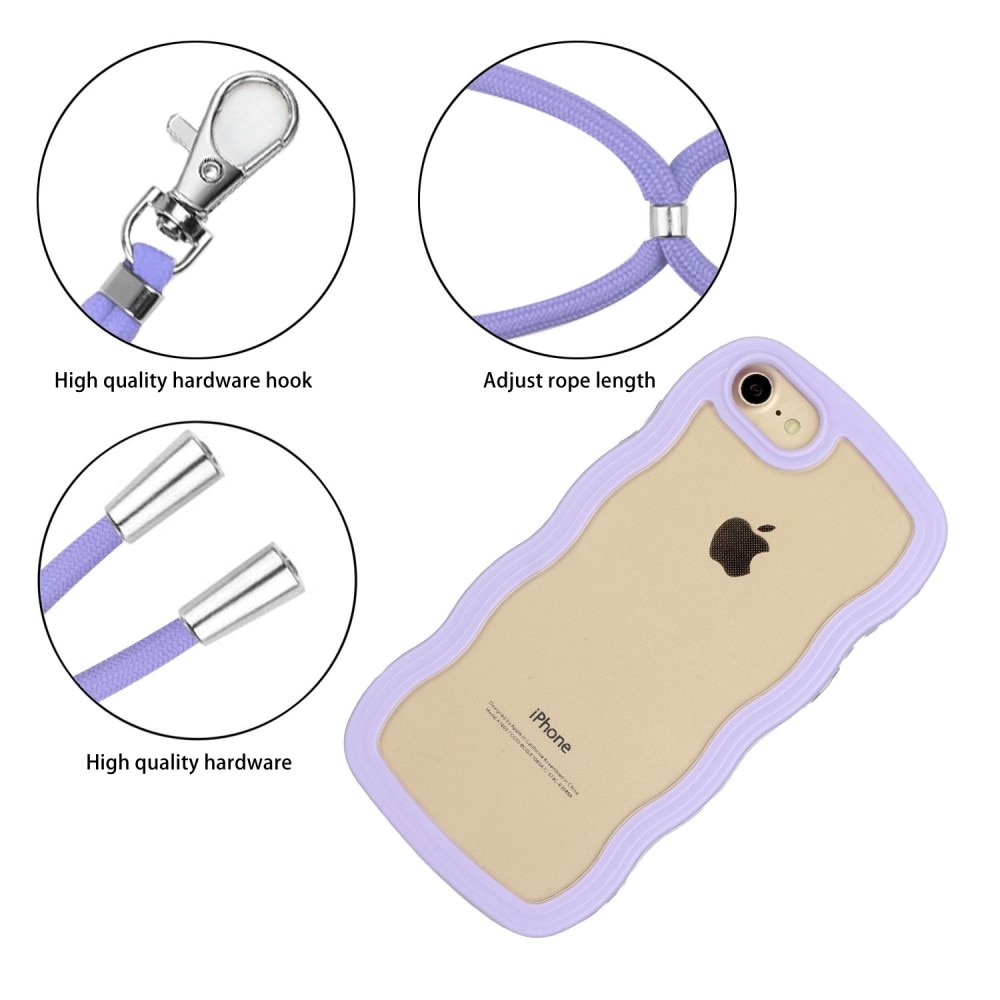 iPhone SE (2020) Handyhülle zum umhängen Wavy Edge lila