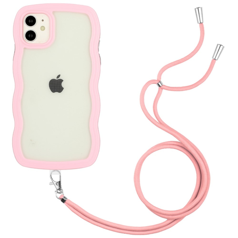 iPhone 11 Handyhülle zum umhängen Wavy Edge rosa