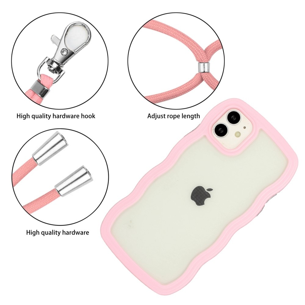 iPhone 11 Handyhülle zum umhängen Wavy Edge rosa