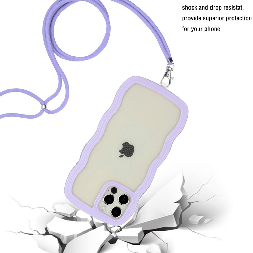 iPhone 12/12 Pro Handyhülle zum umhängen Wavy Edge lila