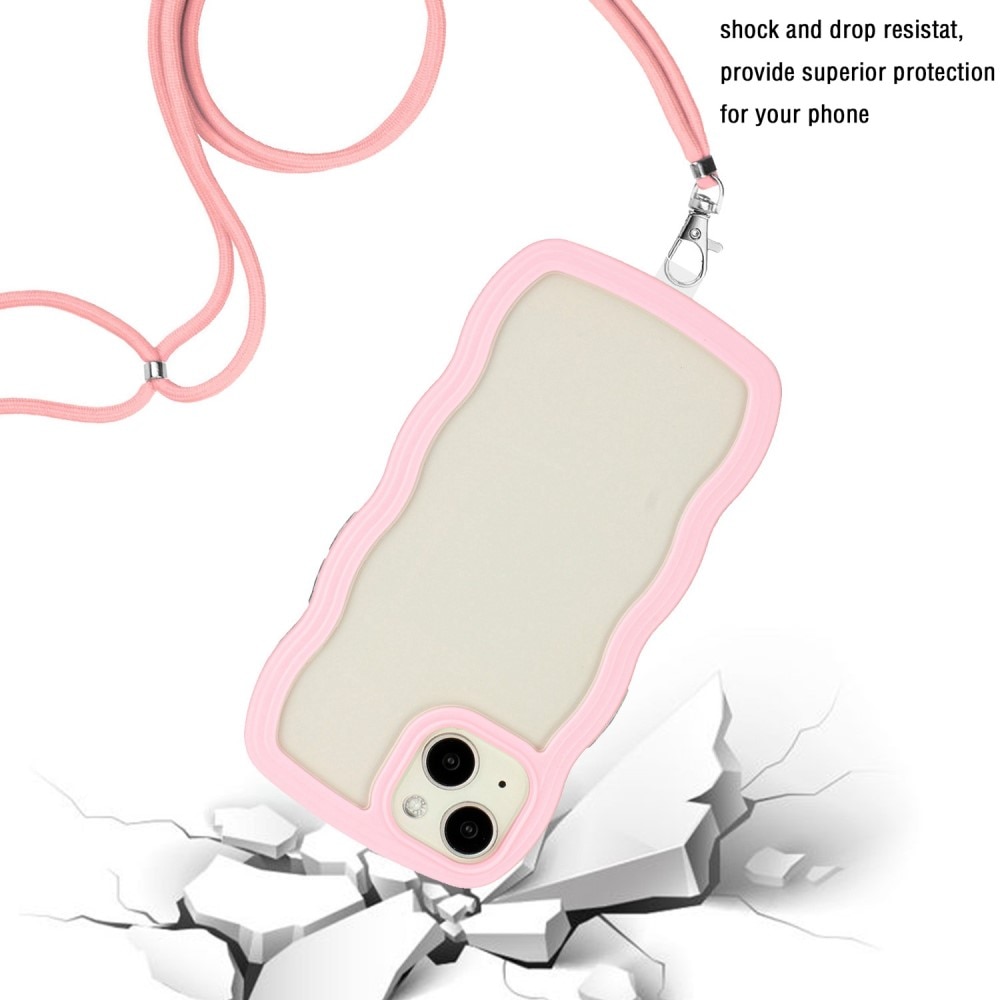 iPhone 13 Handyhülle zum umhängen Wavy Edge rosa