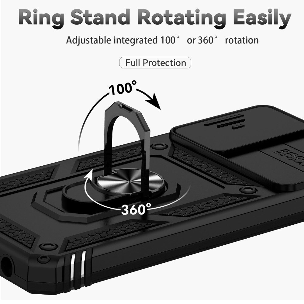 Samsung Galaxy A13 Hybrid-Hülle Ring + Kameraschutz Schwarz