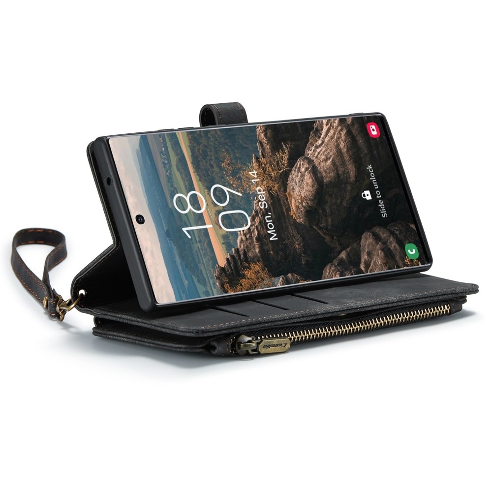 Zipper Portemonnaie-Hülle Samsung Galaxy S22 Ultra Schwarz
