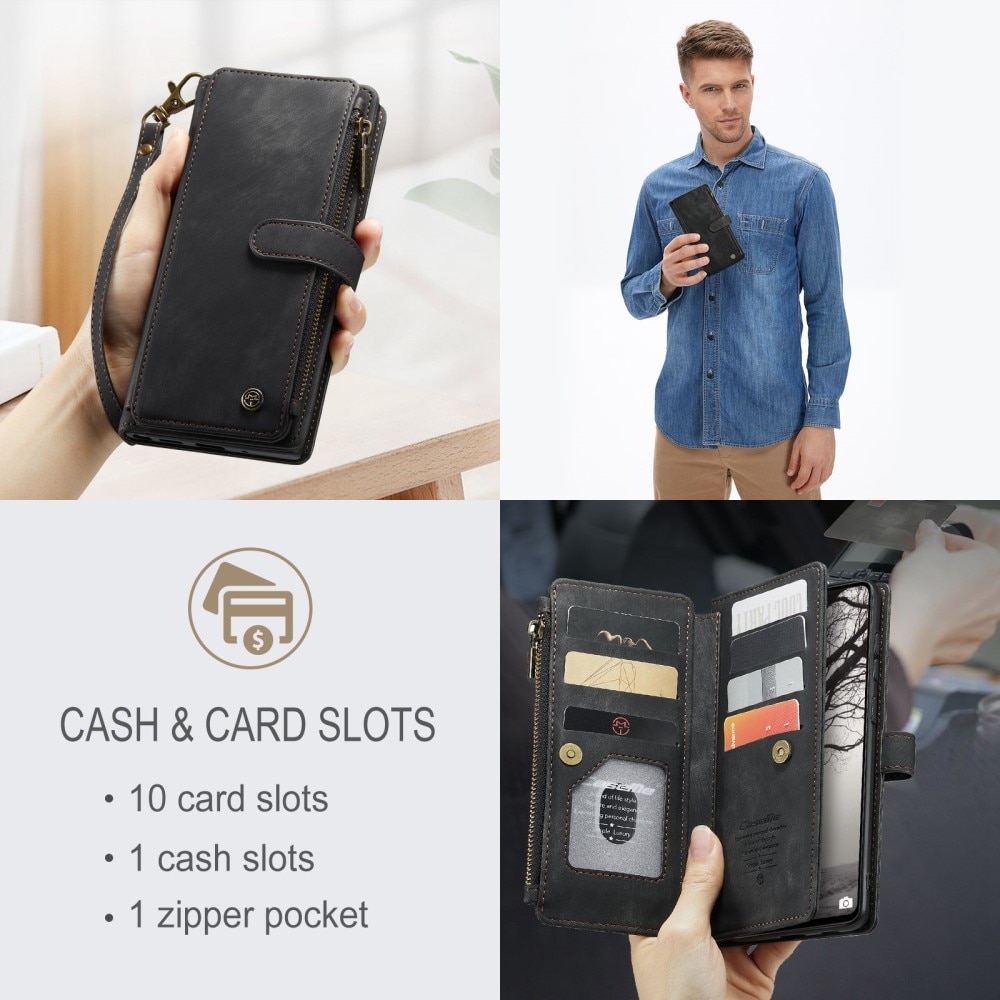 Zipper Portemonnaie-Hülle Samsung Galaxy A53 Schwarz