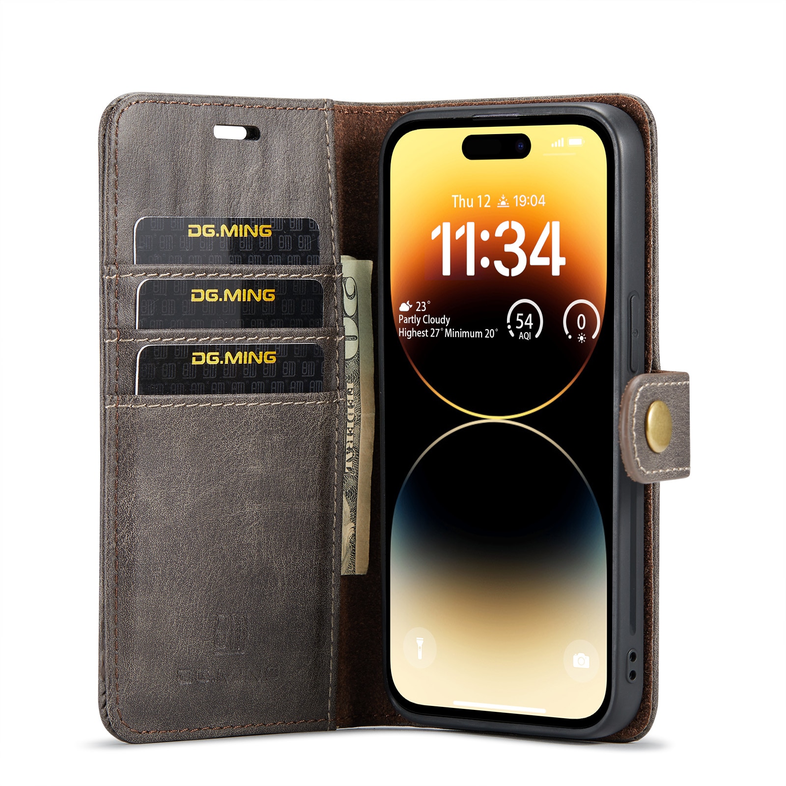 Handytasche Magnetische iPhone 14 Pro Max Brown