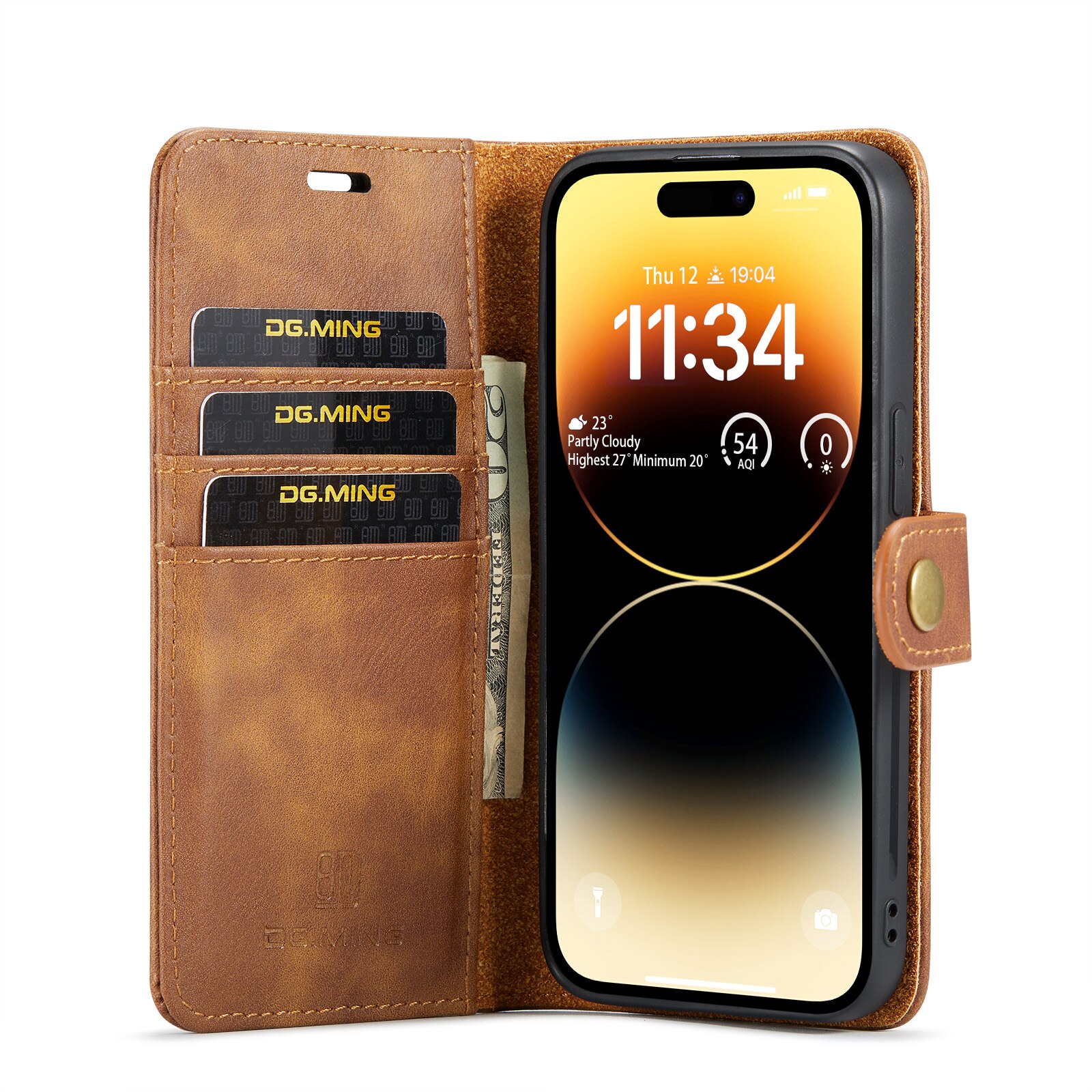 Handytasche Magnetische iPhone 15 Pro Max Cognac