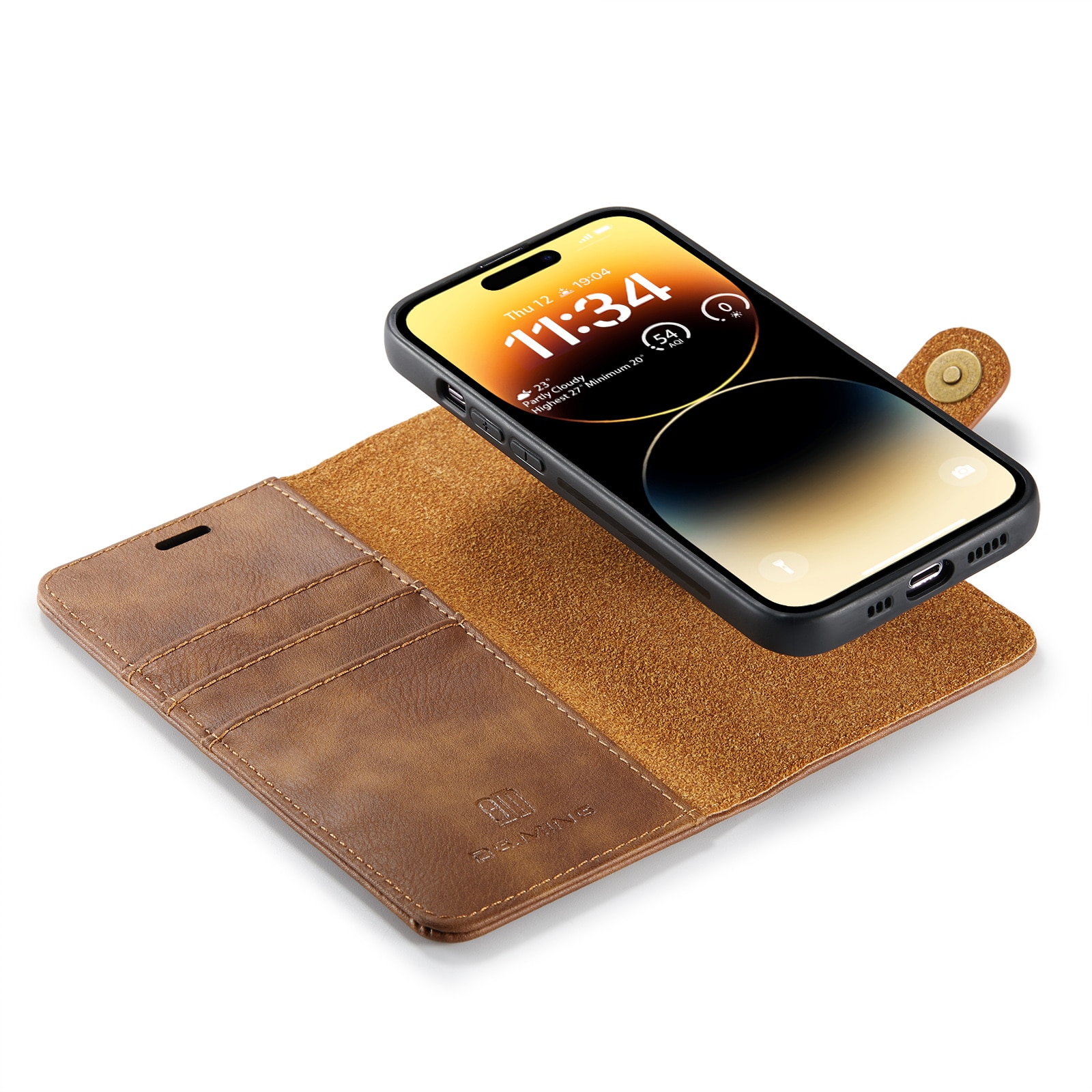 Handytasche Magnetische iPhone 15 Pro Cognac