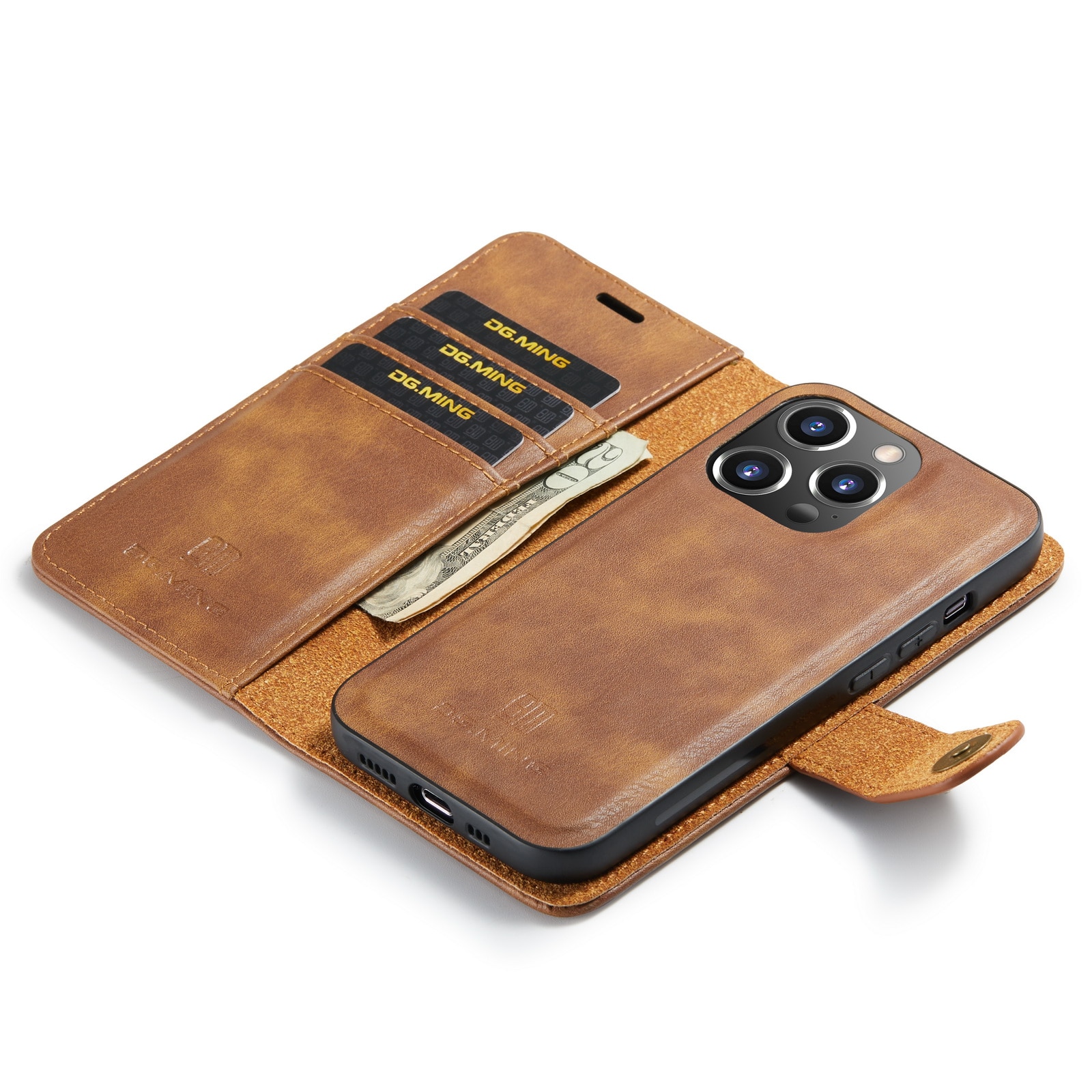 Handytasche Magnetische iPhone 14 Pro Cognac