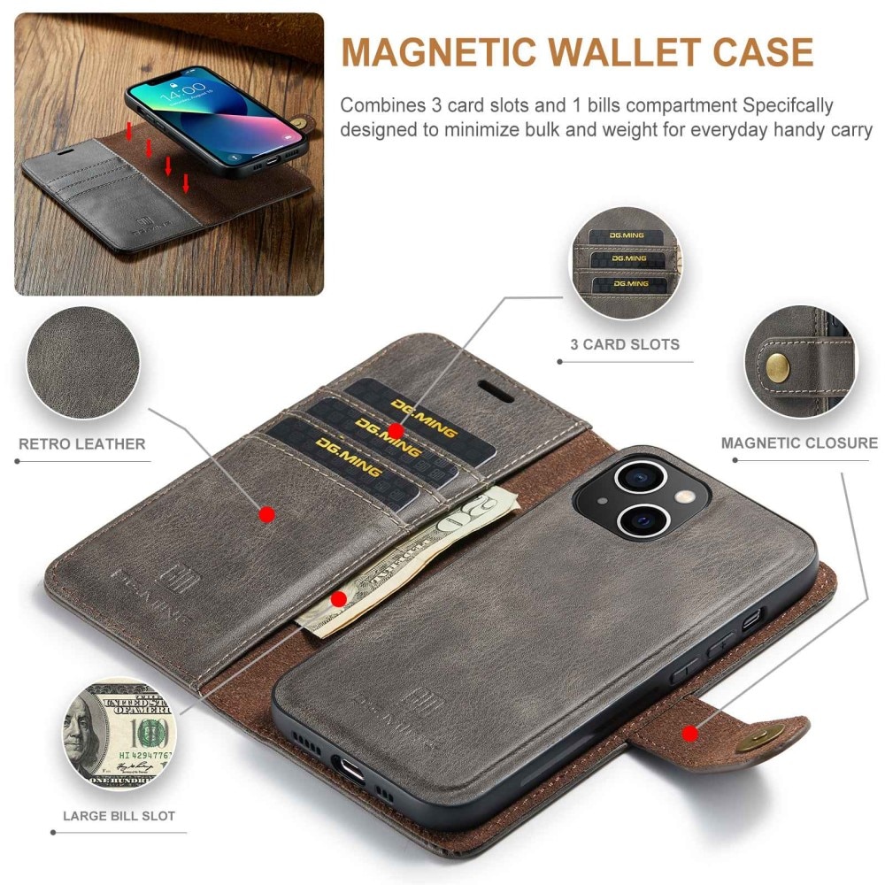 Handytasche Magnetische iPhone 14 Brown