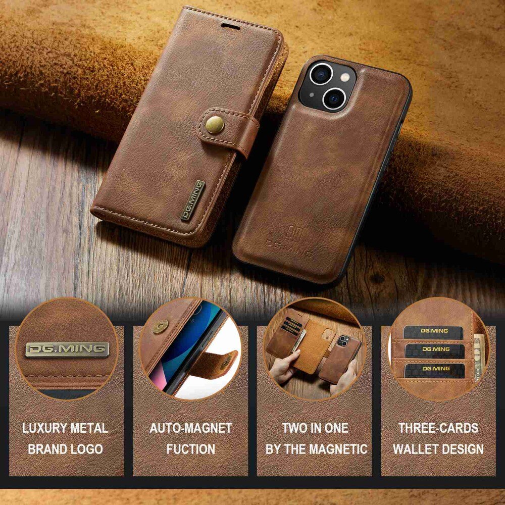 Handytasche Magnetische iPhone 14 Cognac