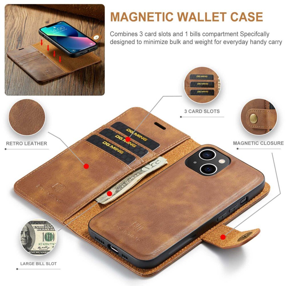 Handytasche Magnetische iPhone 14 Cognac